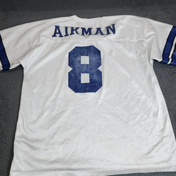 Vintage Dallas Cowboys Football Jersey Mens XL White Aikman 8 NFL Logo Athletic - Picture 6 of 9